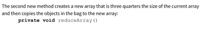 Solved The second new method creates a new array that is | Chegg.com