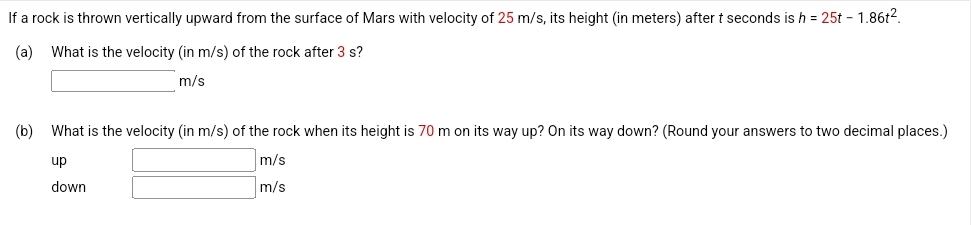 Solved If a rock is thrown vertically upward from the | Chegg.com