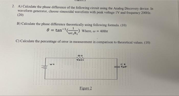 Solved 2. A) Calculate The Phase Difference Of The Following | Chegg.com