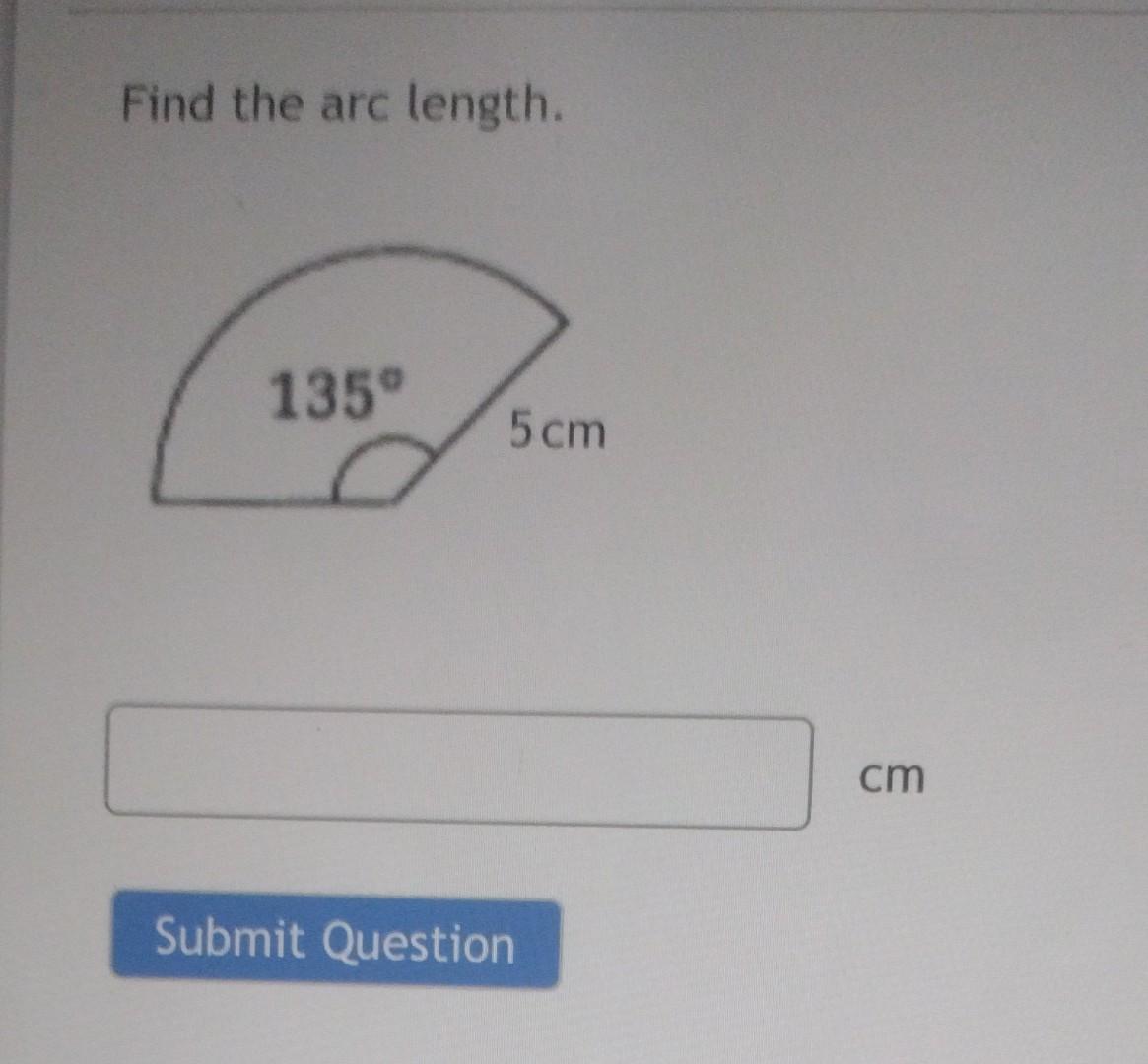 find length of arc with radius and central angle