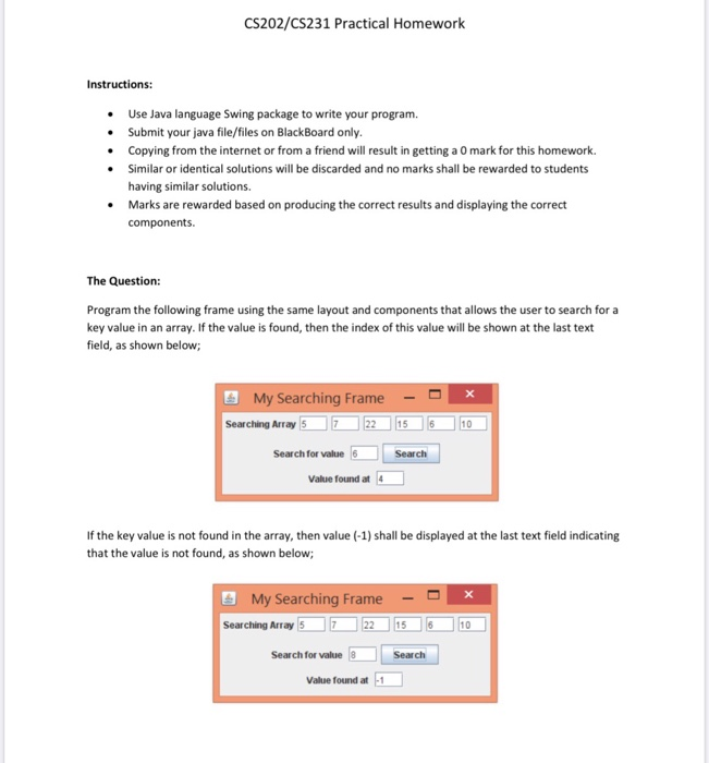 Solved CS202/CS231 Practical Homework Instructions: • • • • | Chegg.com