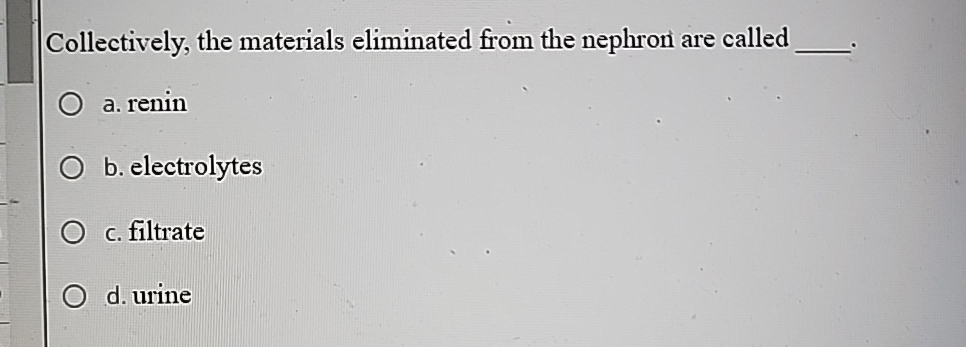 Solved Collectively, the materials eliminated from the | Chegg.com