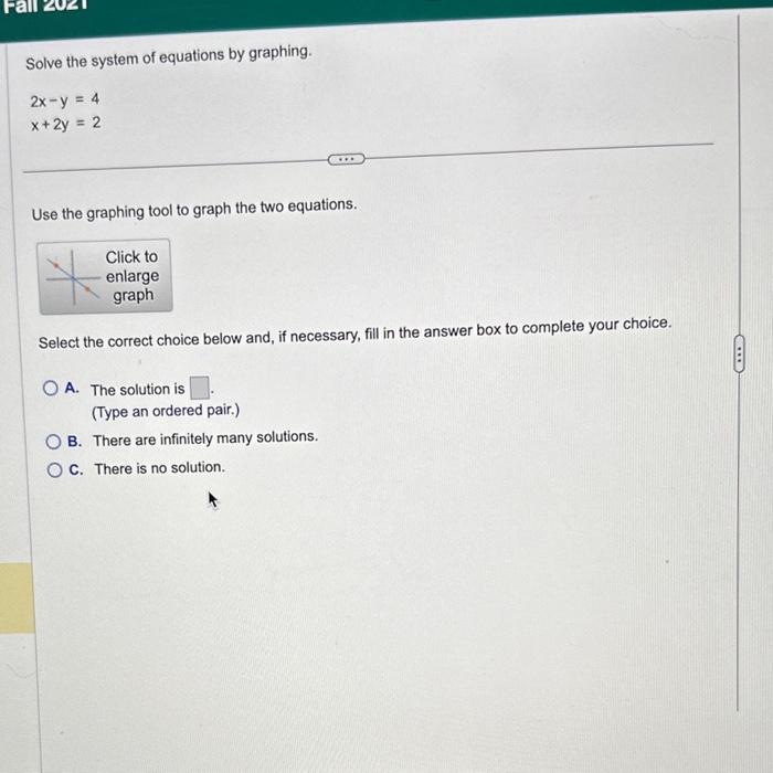 Solved Solve the system of equations by graphing. | Chegg.com