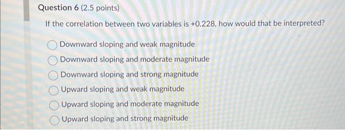 Solved If the correlation between two variables is +0.228 , | Chegg.com