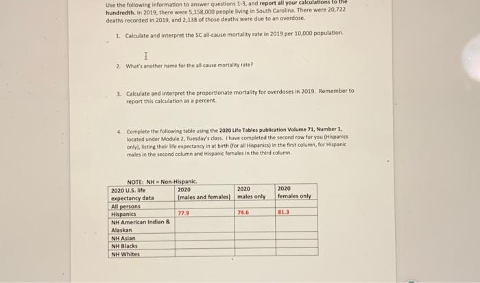 Solved Use the following information to answer questions | Chegg.com