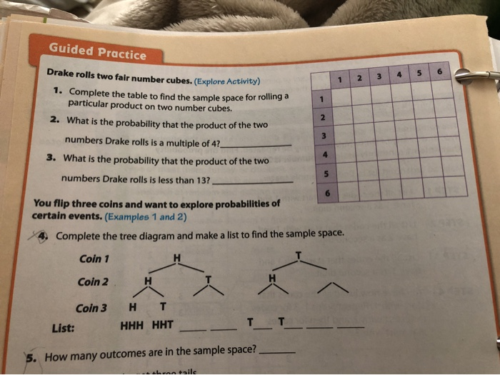 Solved Guided Practice Drake Rolls Two Fair Number Cubes