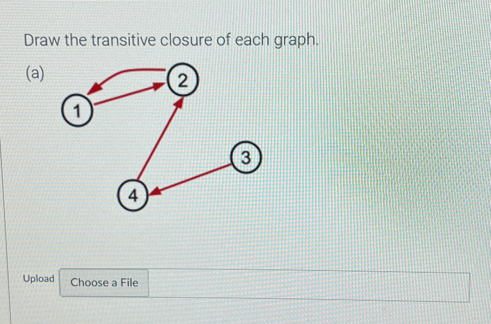 Draw the transitive closure of each graph. | Chegg.com
