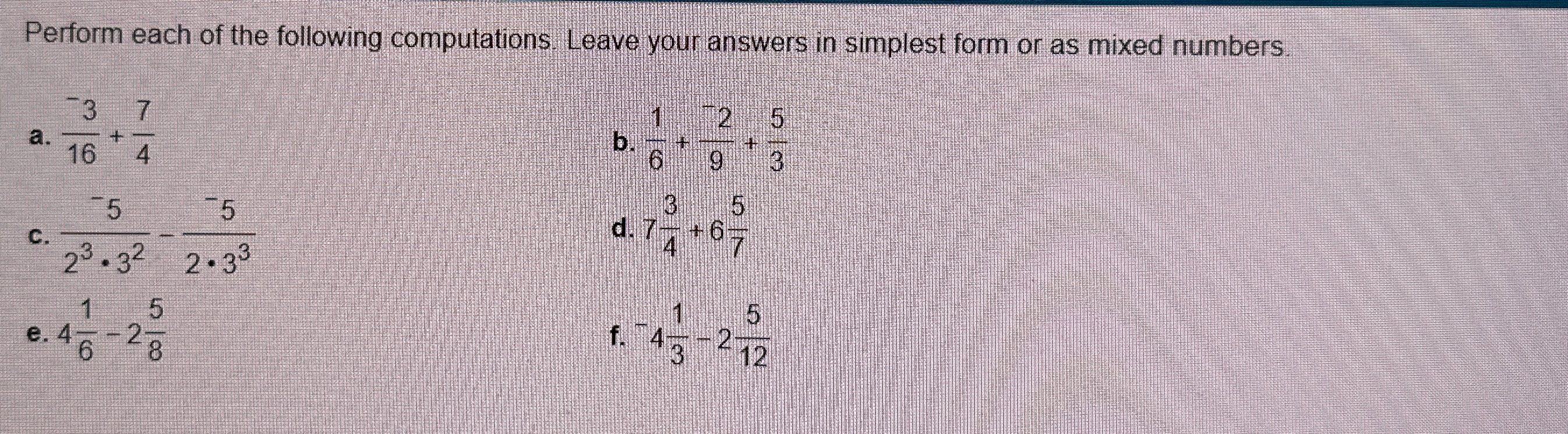 Solved Perform each of the following computations. Leave | Chegg.com
