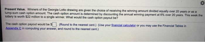 lotto cash value calculator