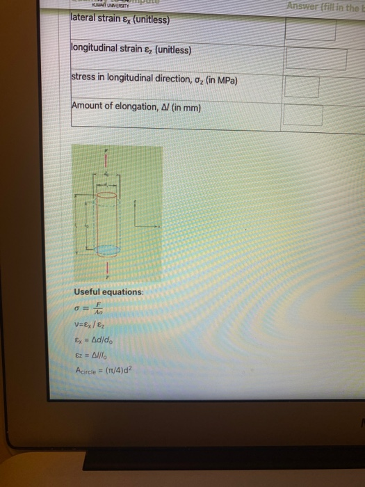 Solved Consider a cylindrical specimen of some metal alloy | Chegg.com