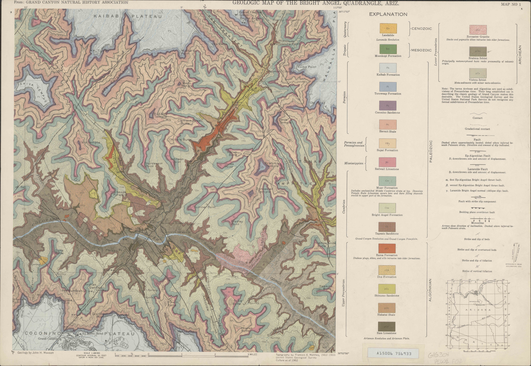 Solved 23. ﻿Find the pink outcrop of Zoroaster Granite (pCz) | Chegg.com