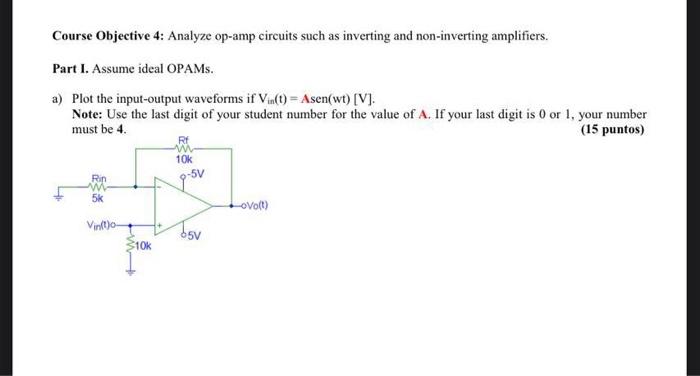 Solved Course Objective 4: Analyze Op-amp Circuits Such As | Chegg.com