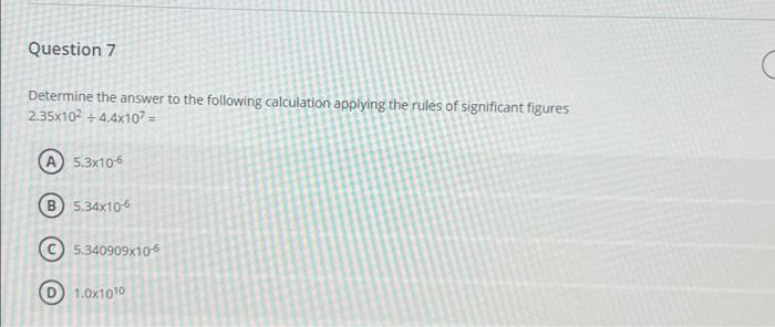 Solved Question 7 Determine the answer to the following | Chegg.com