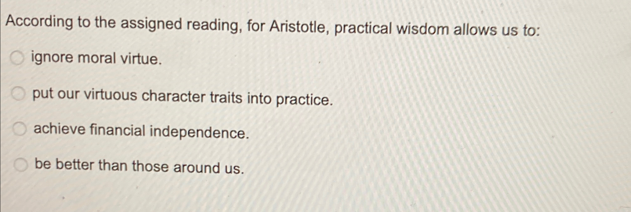Solved According to the assigned reading, for Aristotle, | Chegg.com