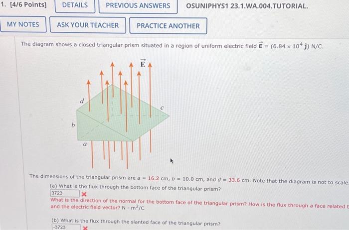 Solved The Diagram Shows A Closed Triangular Prism Situated | Chegg.com