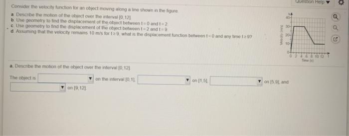 Solved Question Help . Consider The Velocity Function For An | Chegg.com