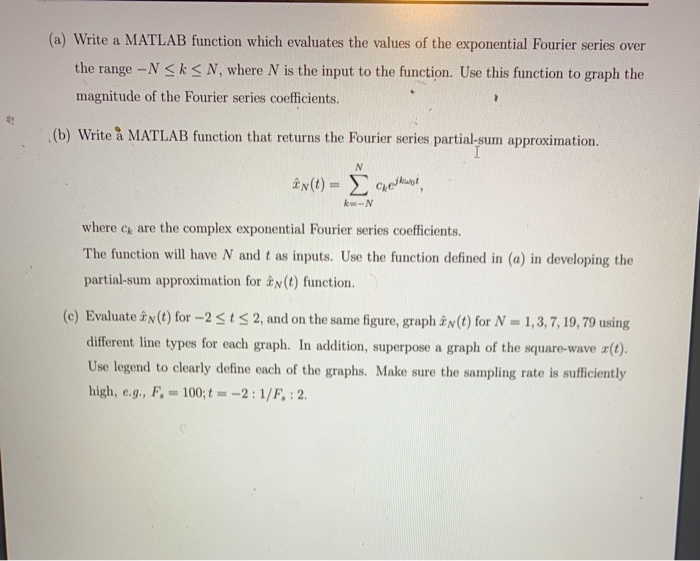 A Write A Matlab Function Which Evaluates The Va Chegg Com