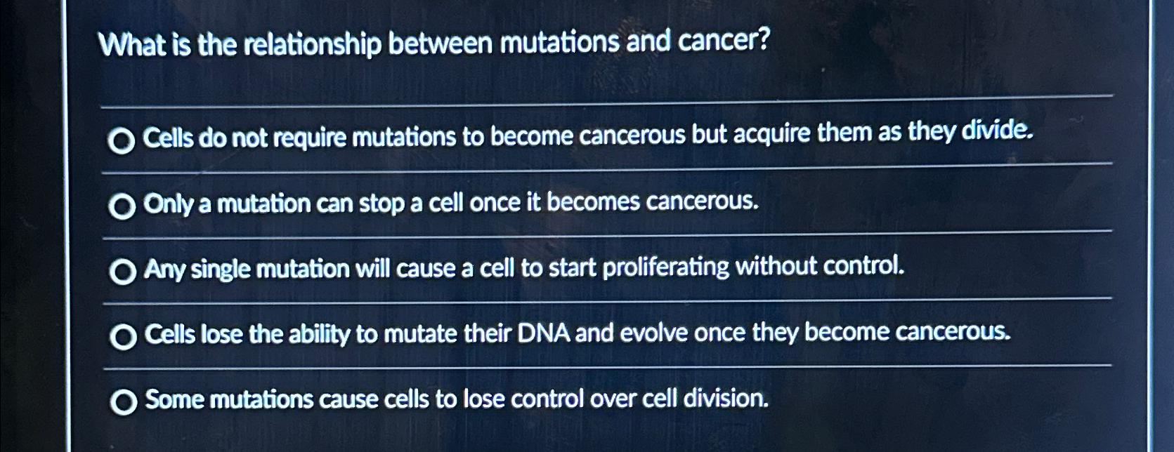 Solved What is the relationship between mutations and | Chegg.com