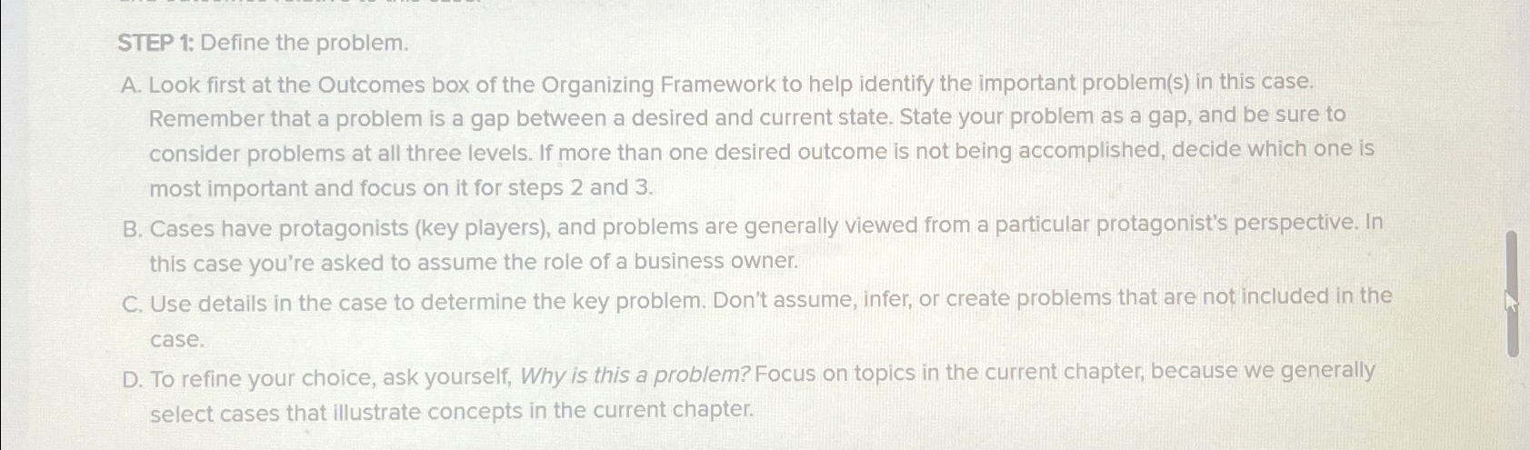 Solved STEP 1: Define the problem.A. ﻿Look first at the | Chegg.com