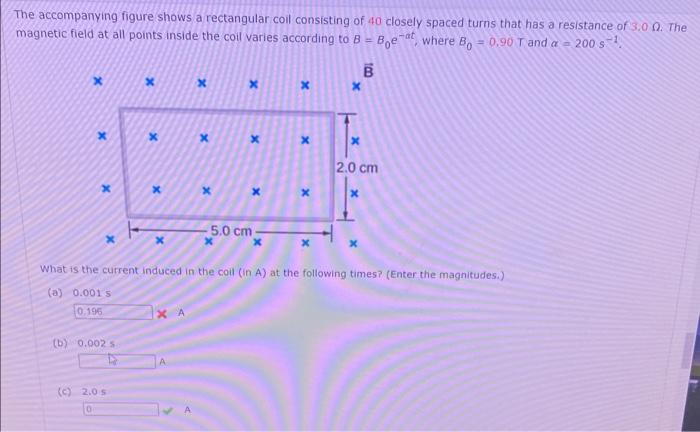 Solved The accompanying figure shows a rectangular coil | Chegg.com