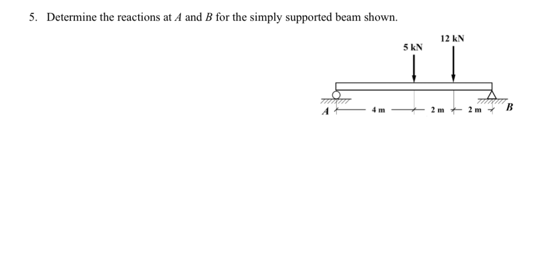 Solved Determine the reactions at A and B for the simply | Chegg.com