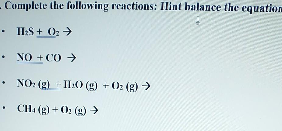 Solved - Complete the following reactions: Hint balance the | Chegg.com