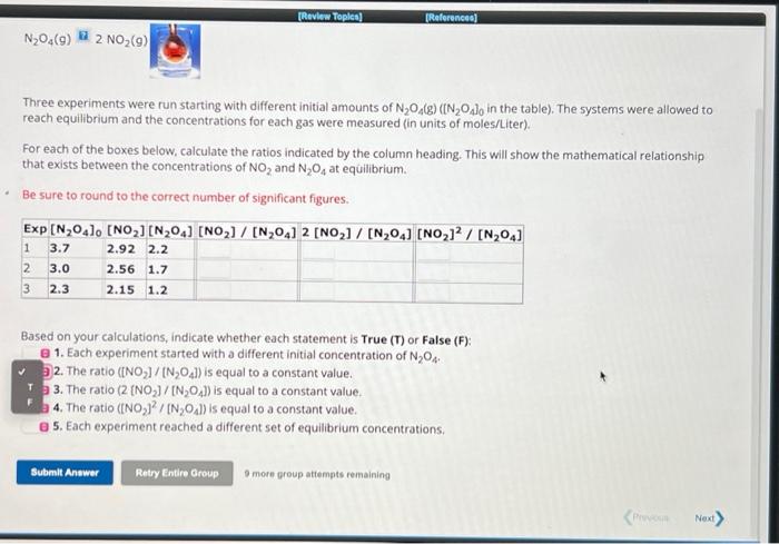 Solved Three Experiments Were Run Starting With Different | Chegg.com