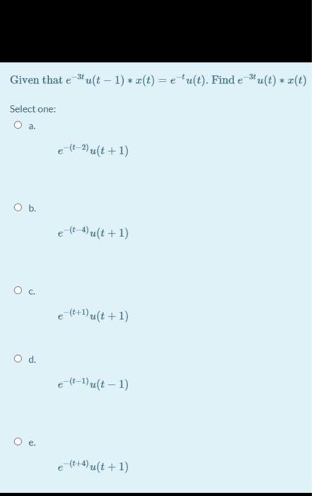 Given That E 3 U T 1 T E U T Find E 3t Chegg Com