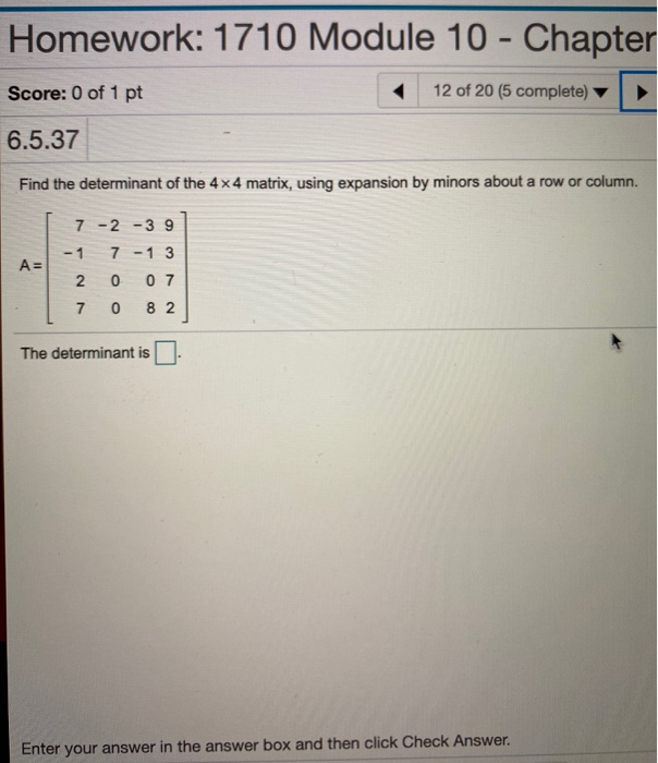 Solved Homework: 1710 Module 10 - Chapter 12 of 20 (5 | Chegg.com