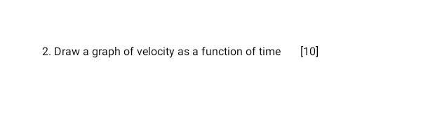 Solved 2. Draw a graph of velocity as a function of time | Chegg.com