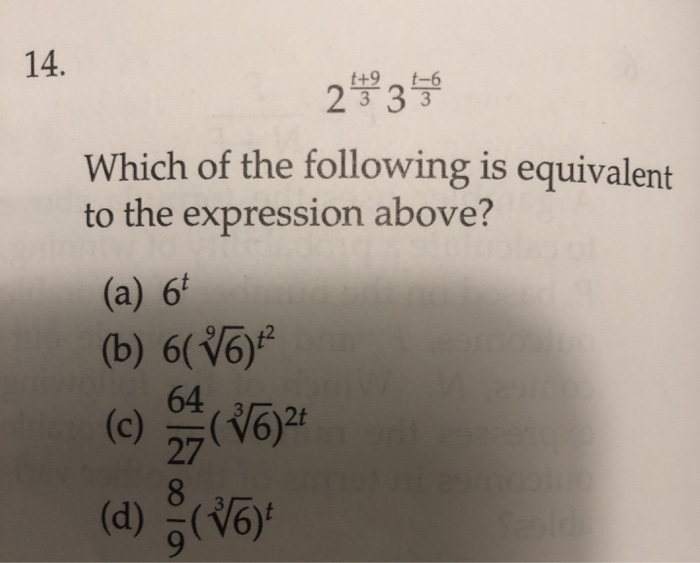 Solved 14. 23 Which of the following is equivalent to the | Chegg.com