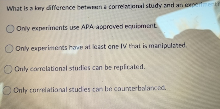 the difference between correlation and experiment