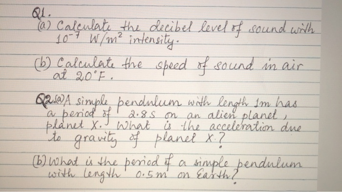 Example Problem For Simple Decibel Math Solved (a) Calculate the decibel level of sound with 107 | Chegg.com