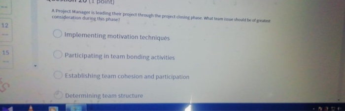 Solved A Project Manager is leading their project through | Chegg.com