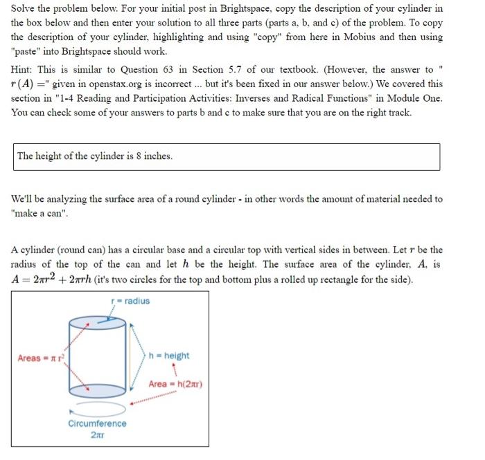 Solved Solve the problems below. For your initial post in | Chegg.com