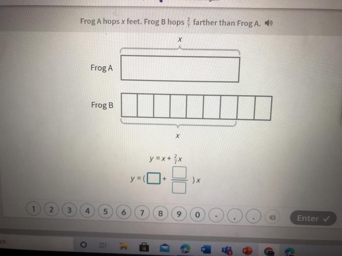 Solved Frog A hops x feet. Frog B hops farther than Frog A.) | Chegg.com
