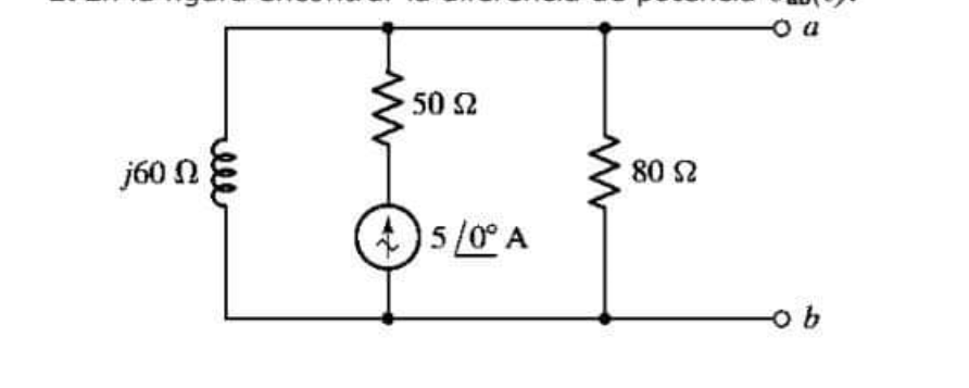 Solved In the figure find the power difference Vab(t). | Chegg.com