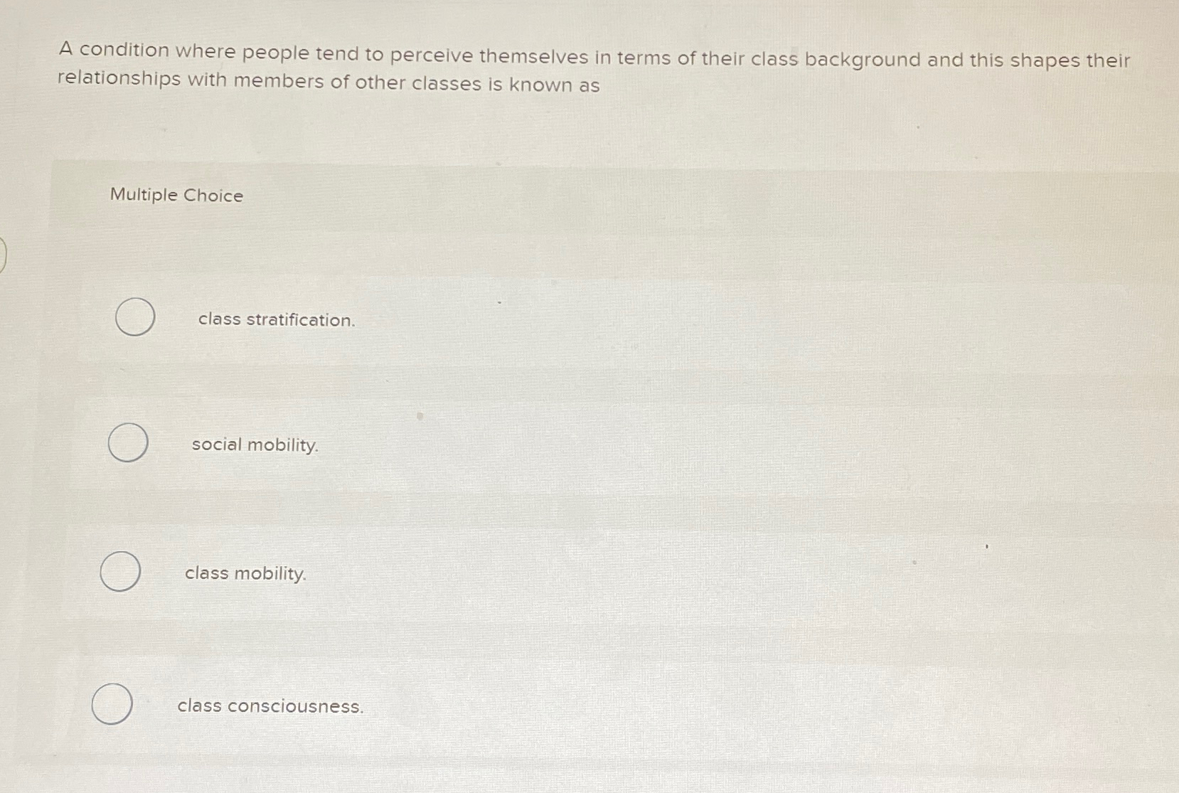 Solved A condition where people tend to perceive themselves | Chegg.com