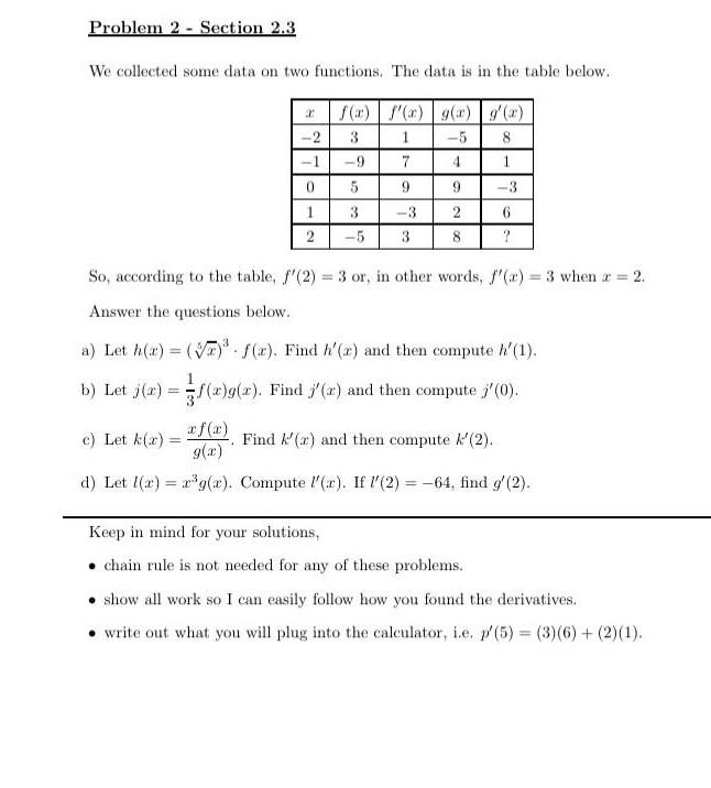 Solved Problem 2 - Section 2.3 We Collected Some Data On Two | Chegg.com