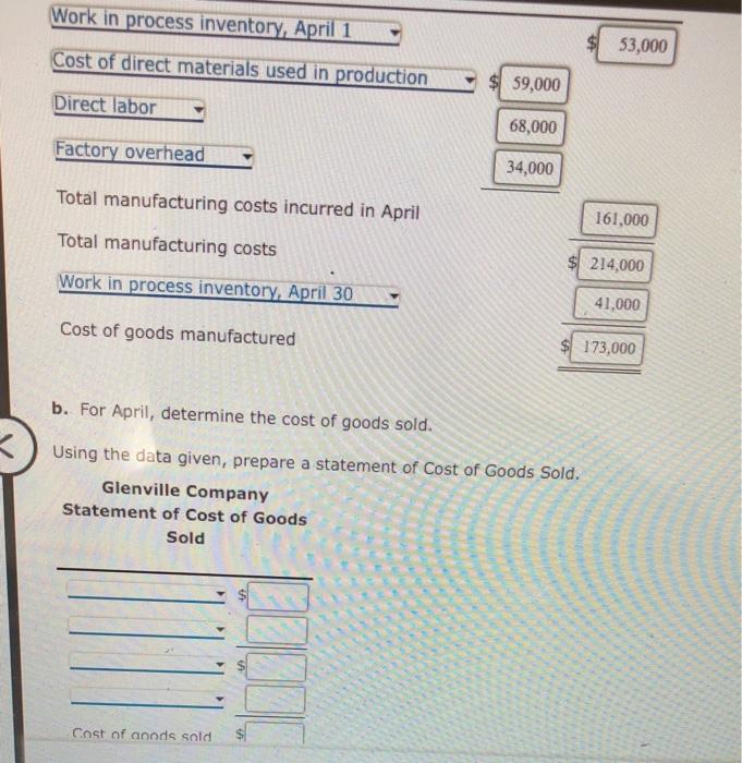 Solved B. For April, Determine The Cost Of Goods Sold. Using | Chegg.com