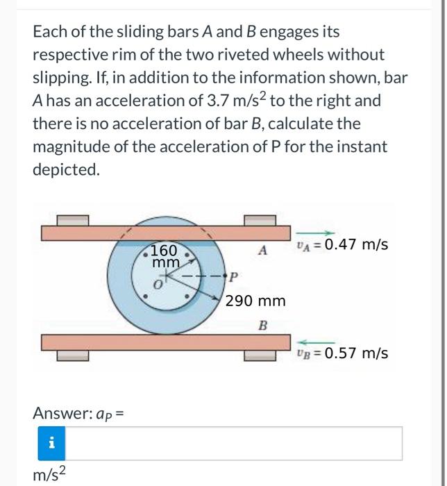 Solved Each of the sliding bars A and B engages its | Chegg.com