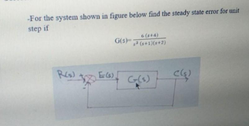 Solved -For the system shown in figure below find the steady | Chegg.com