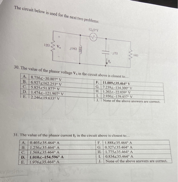 Solved The circuit below is used for the next two problems: | Chegg.com