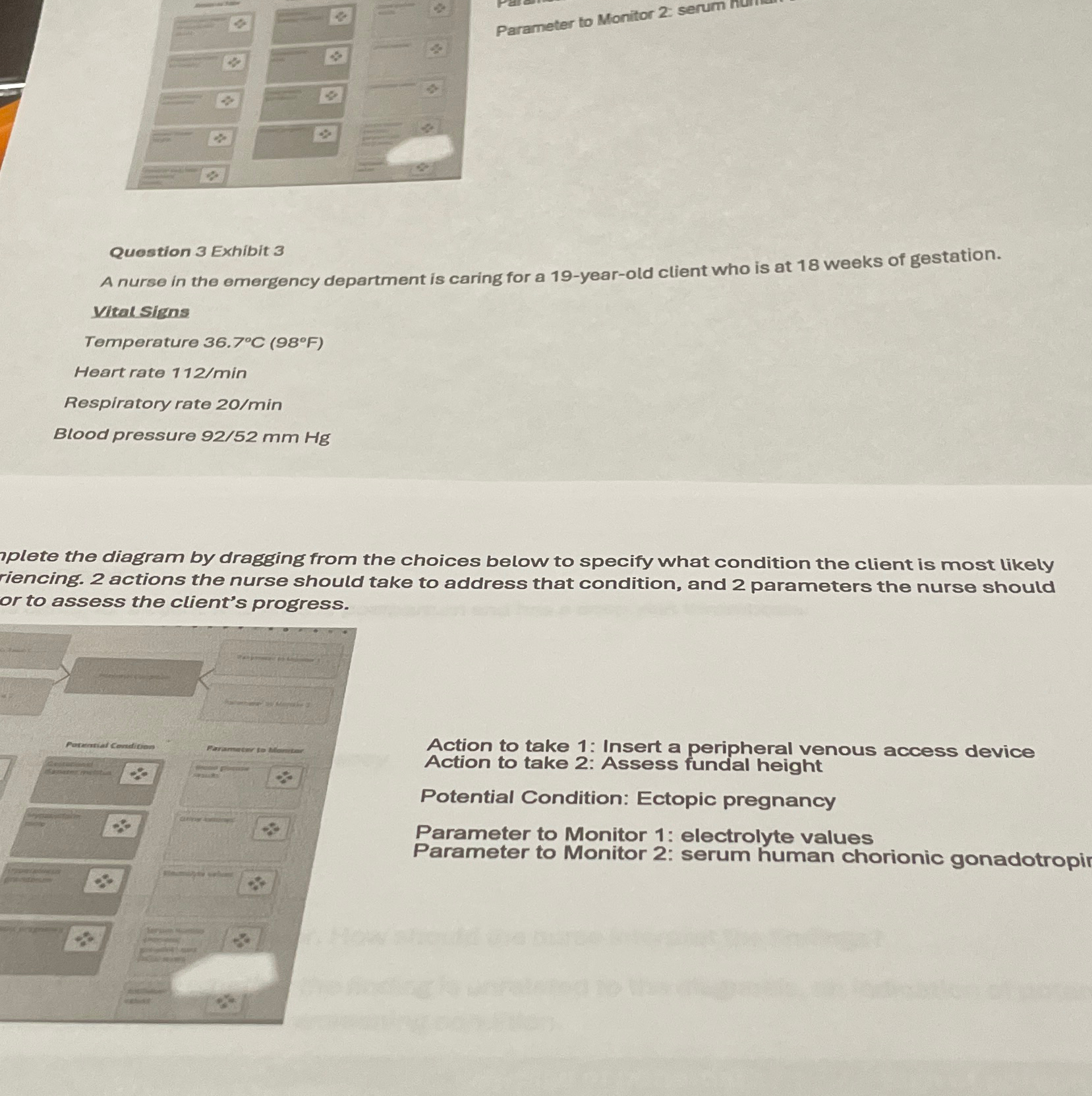 Parameter to Monitor 2 ﻿serumQuostion 3 ﻿Exhibit 3A | Chegg.com