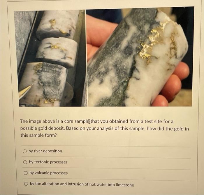 Solved 394 The image above is a core sample that you | Chegg.com