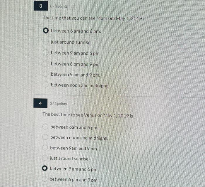 Solved The time that you can see Mars om May 1 2019 is Chegg