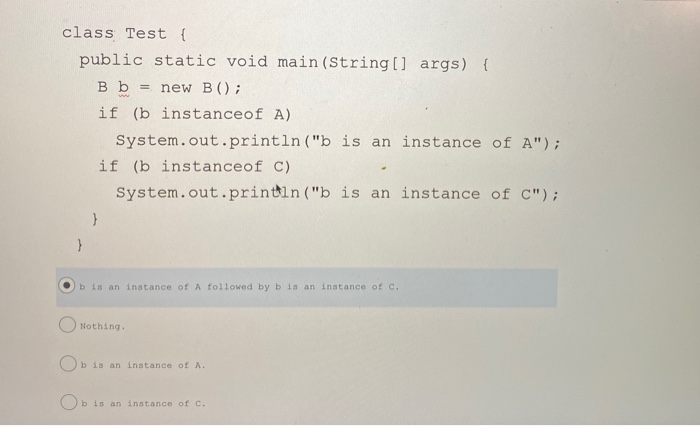 Solved Show the output of running the class Test in the | Chegg.com