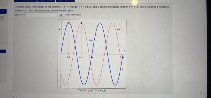 Solved (1 point Below is the graph of the function/x) = 10 | Chegg.com