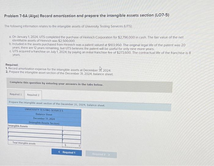 Solved Problem 7.6A (Algo) Record amortization and prepare