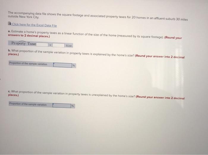 Solved The data file shows the square footage
